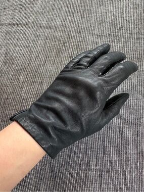 Vintage Navy Leather Gloves